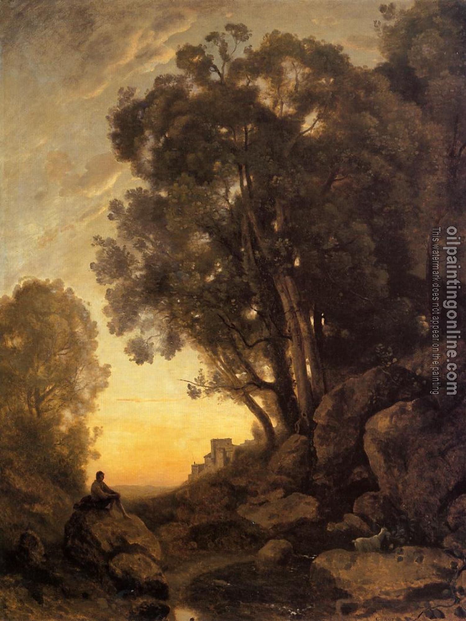 Corot, Jean-Baptiste-Camille - The Italian Goatherd, Evening